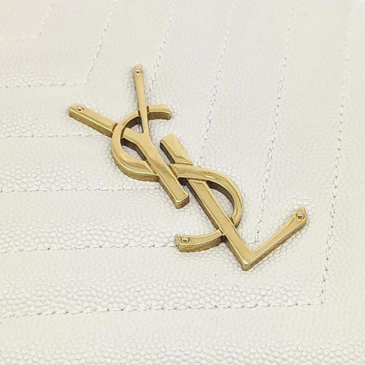 مملوكة مسبقًا Saint Laurent Paris White Leather Round Camera Crossbody Bag