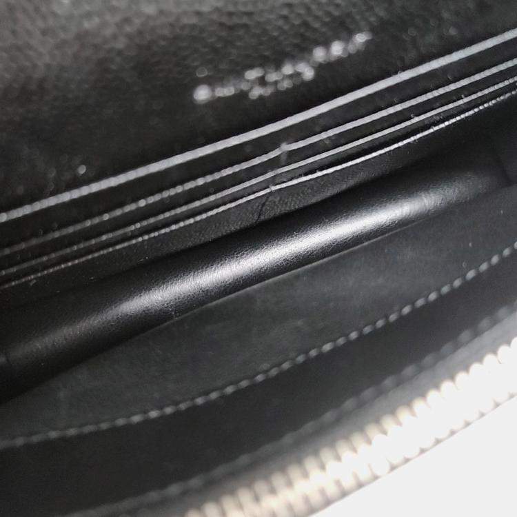 Pre Owned Saint Laurent Paris Black Leather Envelope Chain Shoulder Bag