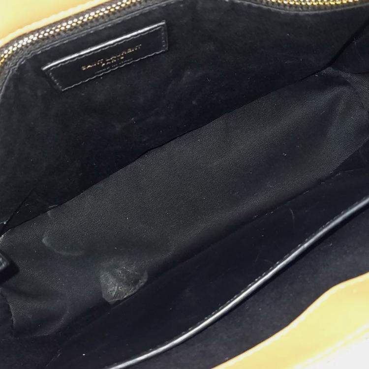 Pre Owned Saint Laurent Paris Beige/Blue Denim Niki Monogram Shoulder Bag