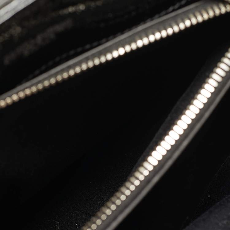 Pre Owned Saint Laurent LouLou Medium Black Matelassé Patent Leather Shoulder Bag