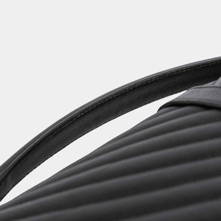 Pre Owned Saint Laurent Paris Black Large Chevron Sheepskin Monogram College Satchel