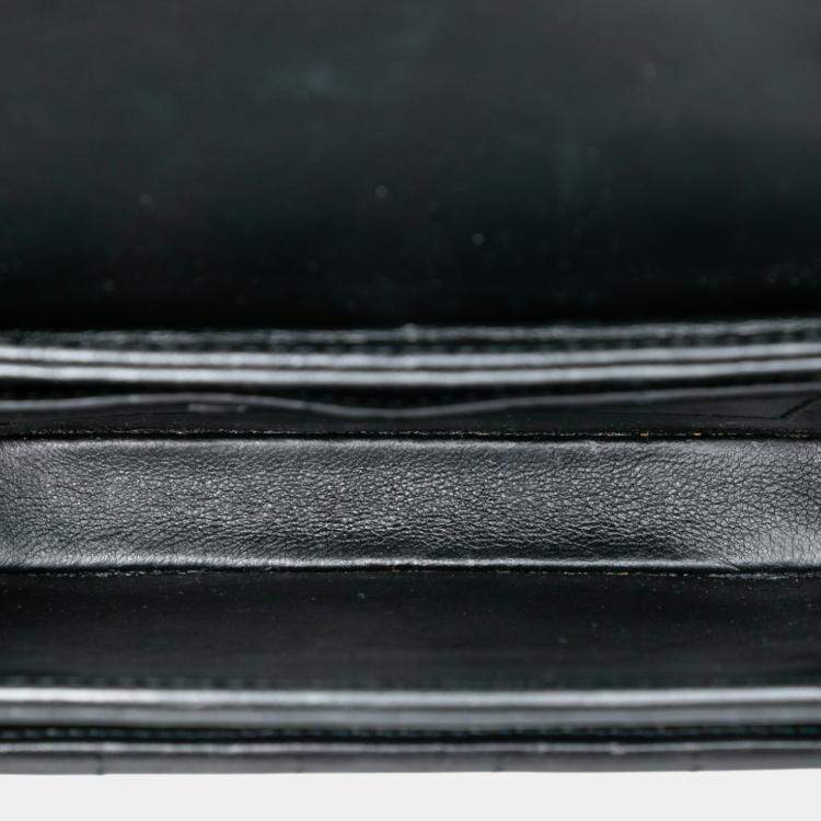 Pre Owned Saint Laurent Paris Black Small Quilted Suede Solferino Satchel In Box