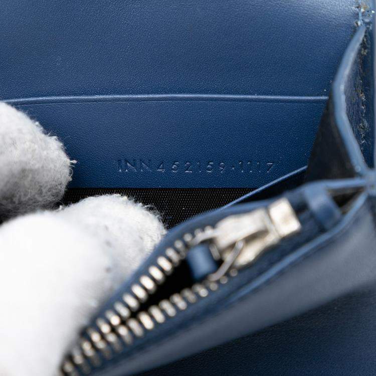 مملوكة مسبقًا Saint Laurent Paris Blue Smooth Calfskin Monogram Kate Tassel Wallet on Chain