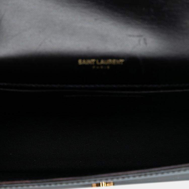 Pre Owned Saint Laurent Paris Blue Small Glitter Patent Kate Crossbody