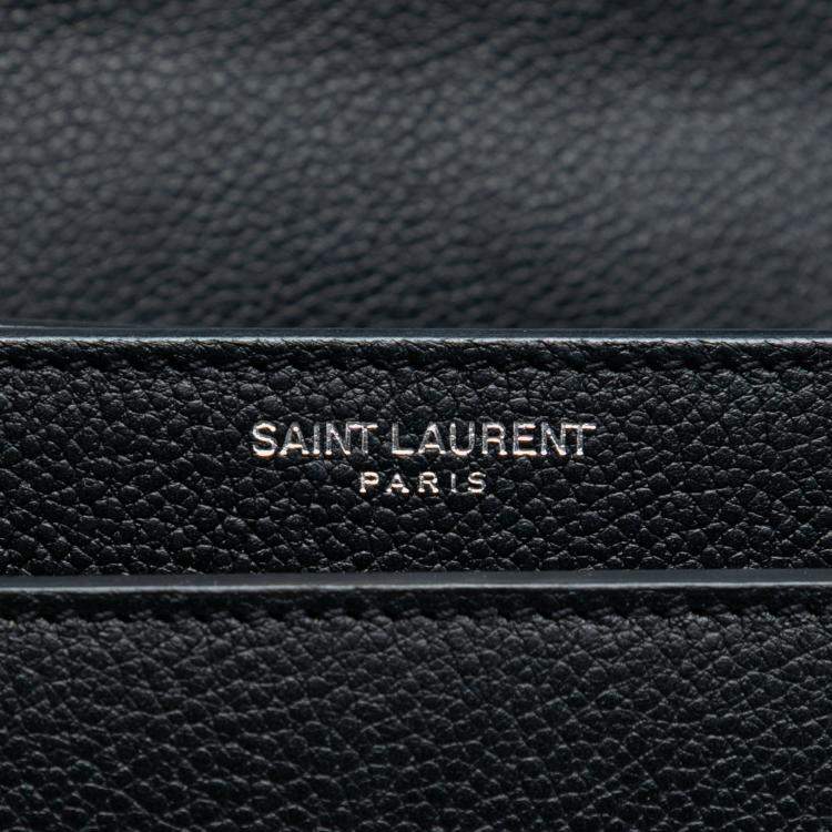 مملوكة مسبقًا Saint Laurent Paris Black Medium Grained Calfskin Monogram Sunset Crossbody