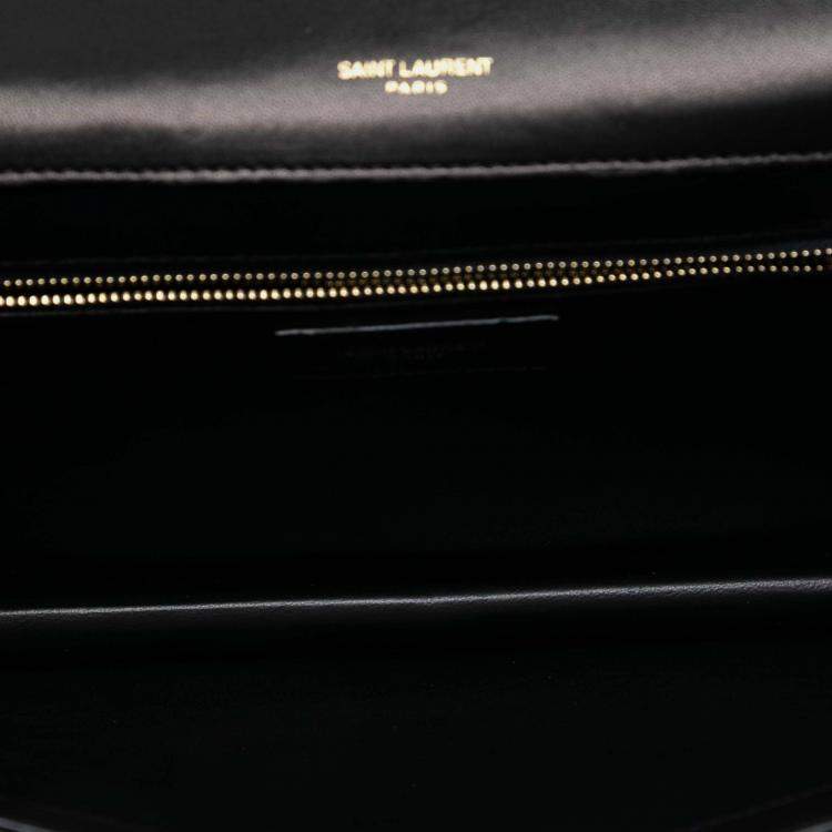 مملوكة مسبقًا Saint Laurent Paris Black Quilted Lambskin Monogram Gaby Shoulder Bag