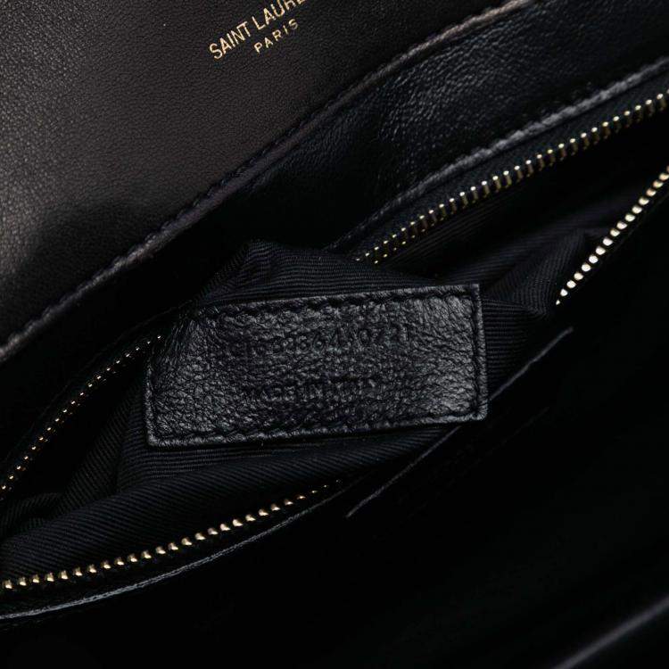 مملوكة مسبقًا Saint Laurent Paris Black Quilted Lambskin Monogram Gaby Shoulder Bag