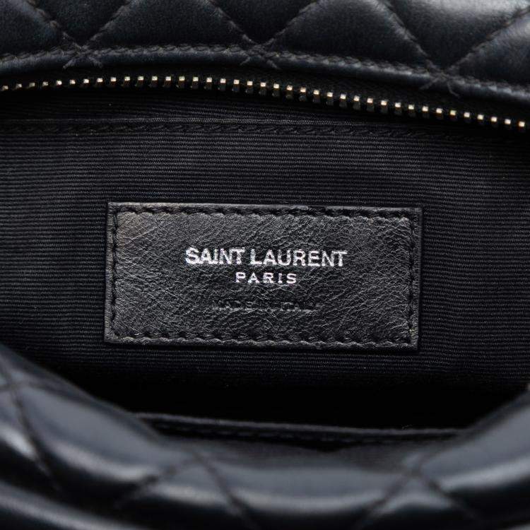 مملوكة مسبقًا Saint Laurent Paris Black Small Calfskin Loulou Bowling Bag