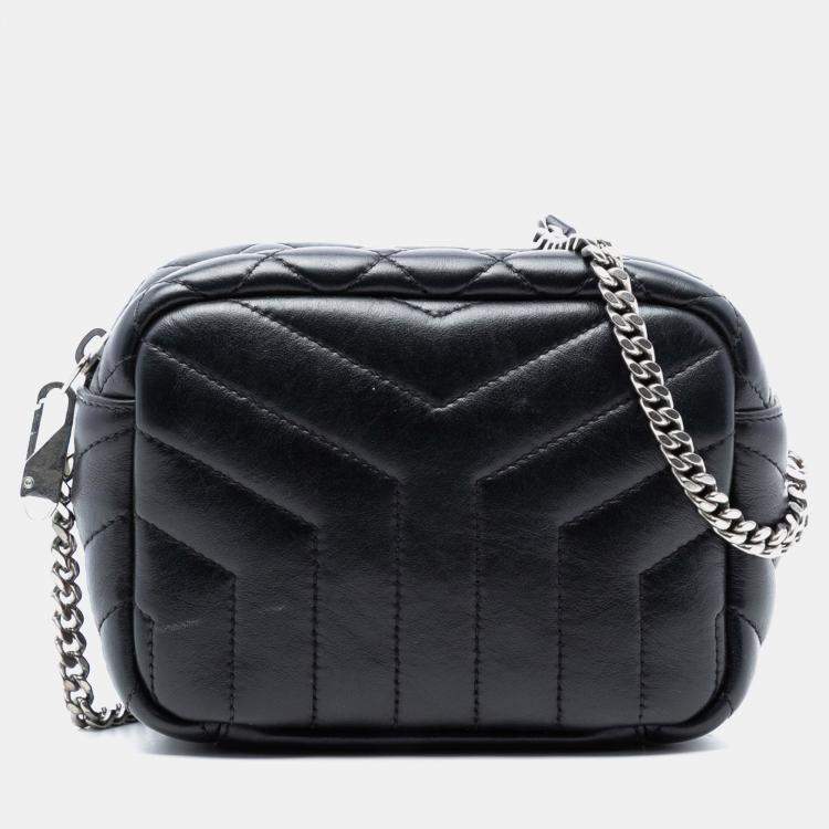 مملوكة مسبقًا Saint Laurent Paris Black Small Calfskin Loulou Bowling Bag