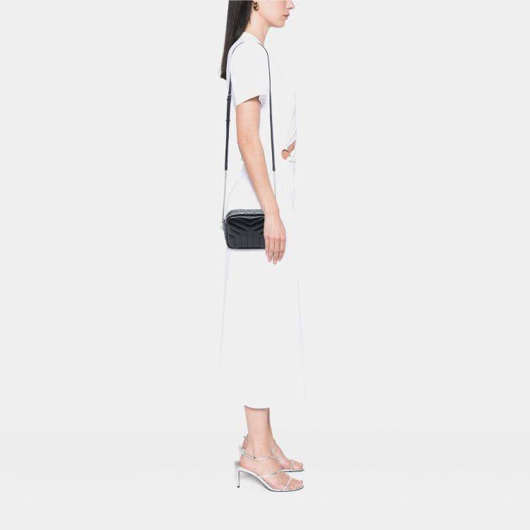 مملوكة مسبقًا Saint Laurent Paris Black Small Calfskin Loulou Bowling Bag