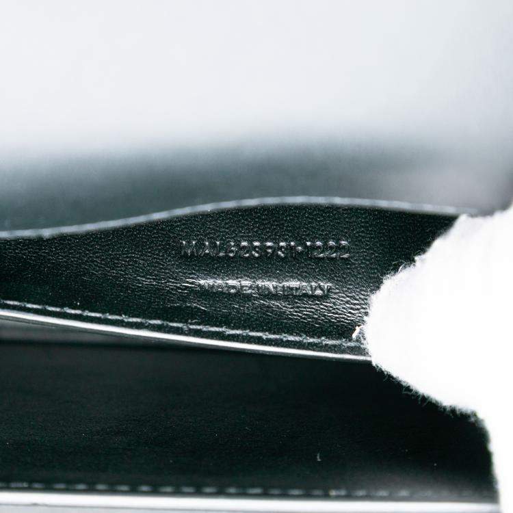 Pre Owned Saint Laurent Paris Black Brown Medium Bicolor Smooth Calfskin Classic Monogram Cassandra Top Handle Bag