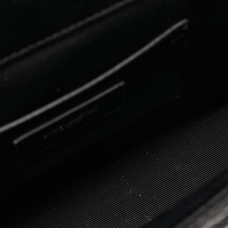 Pre Owned Saint Laurent Envelope Chain Mix Medium Black Matelasse Leather Bag