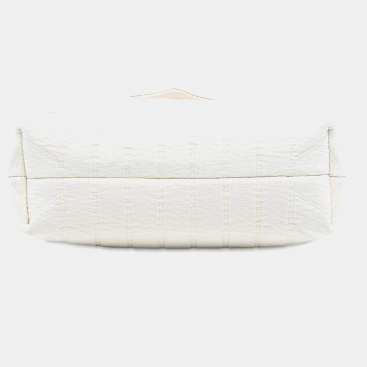 Pre Owned Saint Laurent Paris White Small Jersey Loulou Puffer Shoulder Bag