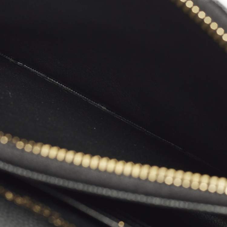 Pre Owned Saint Laurent Cassandre Black Quilted Leather Wallet On Chain