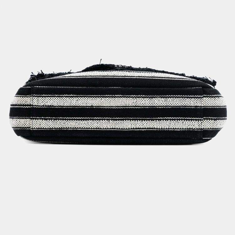 Pre Owned Saint Laurent Paris Black Large Chevron Berber Monogram College Satchel