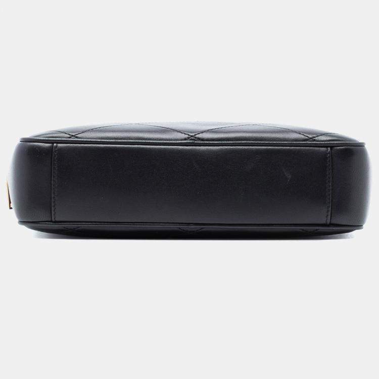 Pre Owned Saint Laurent Paris Black Quilted Lambskin Le Maillon Chain Shoulder Bag