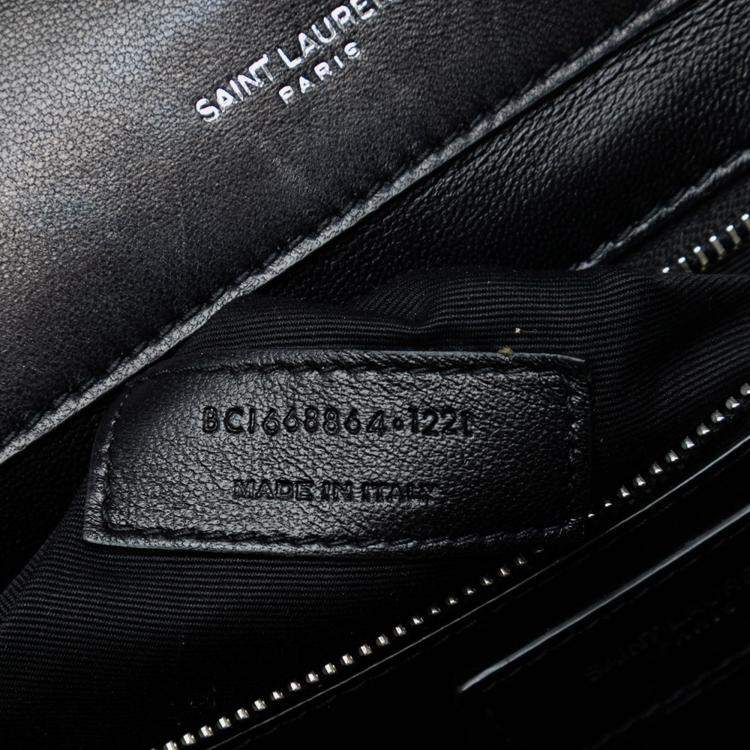 مملوكة مسبقًا Saint Laurent Paris Black Quilted Lambskin Studded Monogram Gaby Shoulder Bag