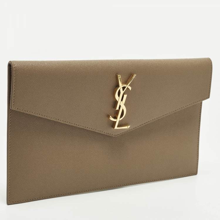 Pre Owned Saint Laurent Uptown Brown Leather Pouch