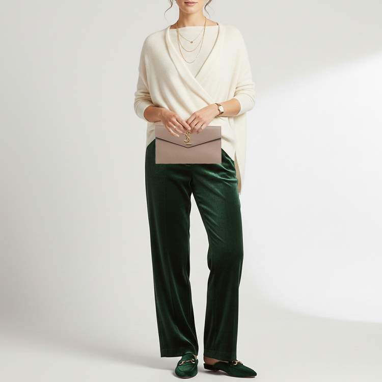 Pre Owned Saint Laurent Uptown Brown Leather Pouch