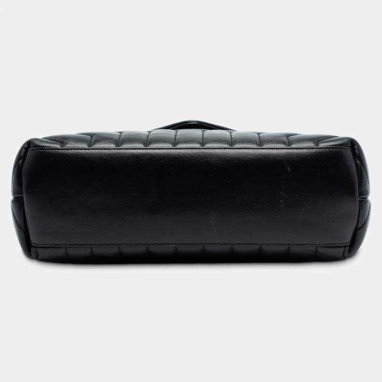 مملوكة مسبقًا Saint Laurent Paris Black Medium Matelasse Leather Monogram Monochrome Loulou Shoulder Bag