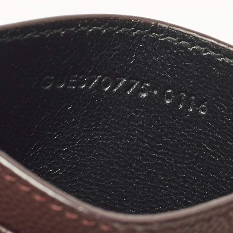 Pre Owned Saint Laurent Cassandre Burgundy Matelasse Leather Card Holder