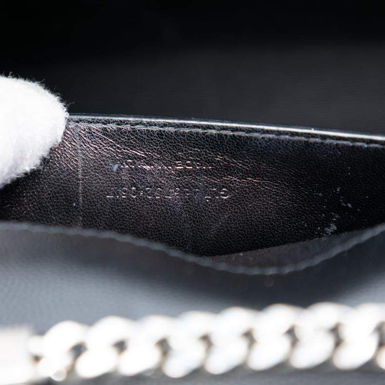 Pre Owned Saint Laurent Paris Black Medium Grain De Poudre Leather Monogram Kate Crossbody