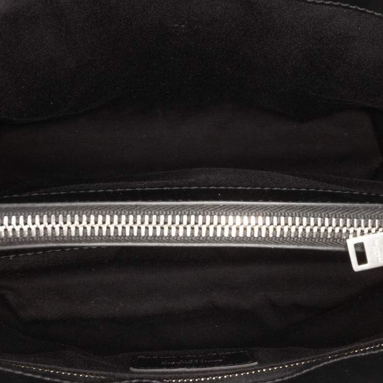 Pre Owned Saint Laurent Paris Black Medium Matelasse Leather LouLou Shoulder Bag