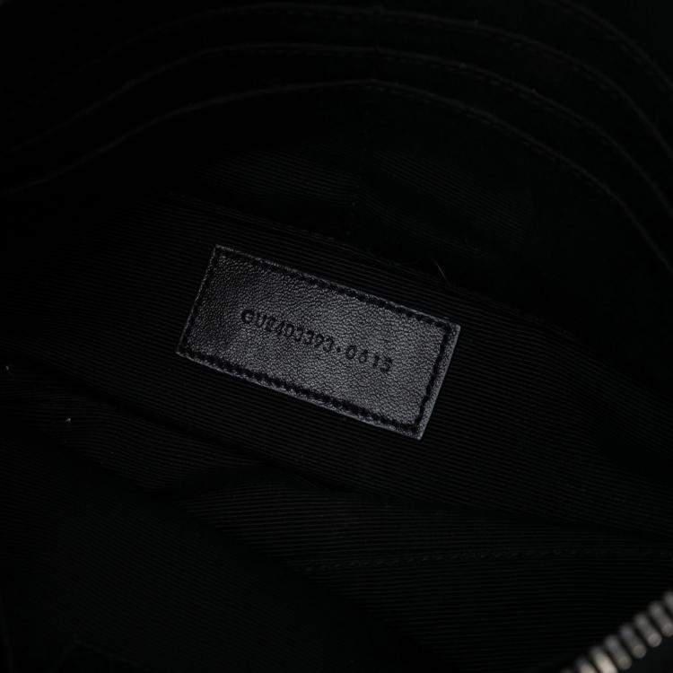 مملوكة مسبقًا Saint Laurent Paris Black Suede Monogram Fringe Crossbody