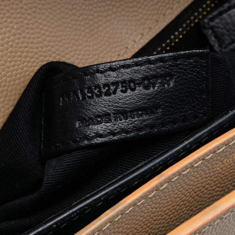 مملوكة مسبقًا Saint Laurent Paris Brown Grain De Poudre Monogram Cassandra Chain Wallet