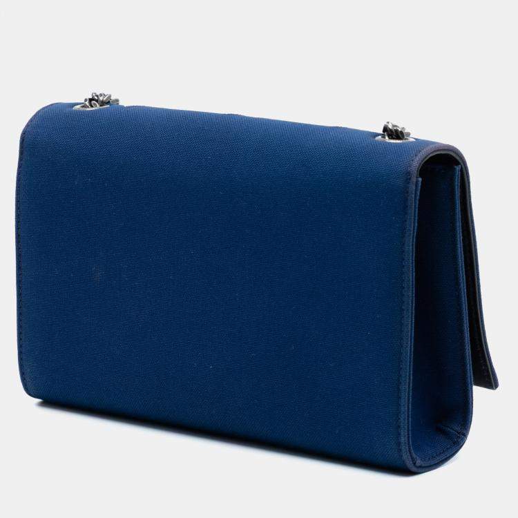 مملوكة مسبقًا Saint Laurent Paris Blue Small Star Embroidered Canvas Monogram Kate Crossbody