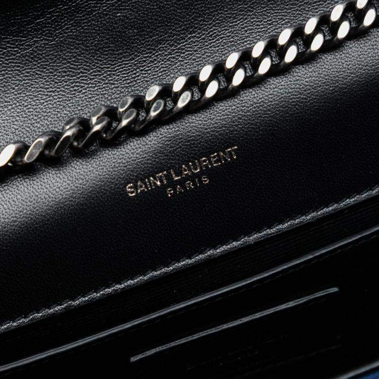 مملوكة مسبقًا Saint Laurent Paris Blue Small Star Embroidered Canvas Monogram Kate Crossbody