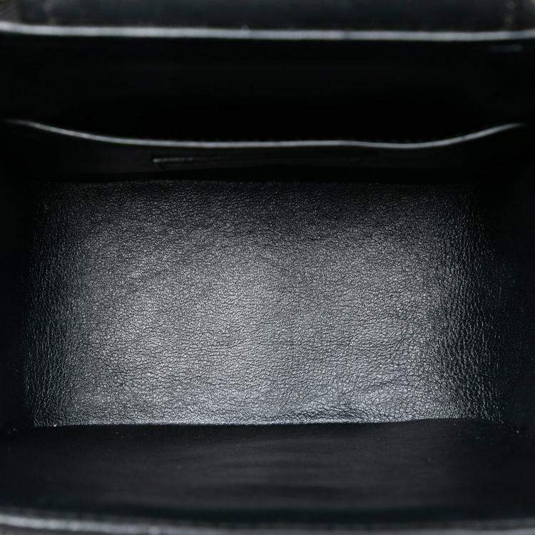 Pre Owned Saint Laurent Paris Black Patent Vicky Vanity Bag