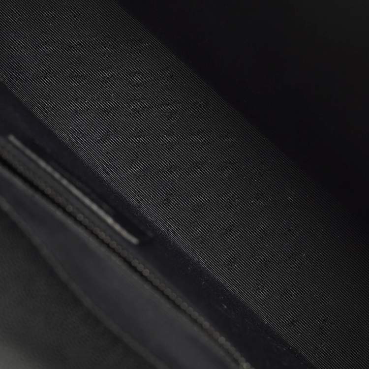 Pre Owned Saint Laurent Monogram Envelope Large Black Mixed Quilted Leather Shoulder Bag