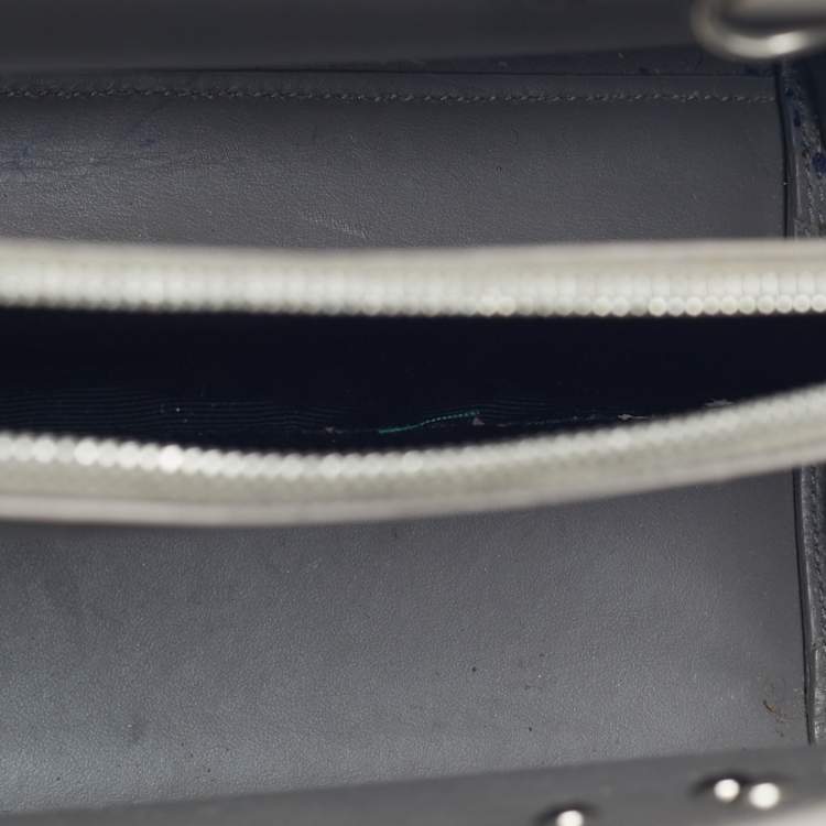 Pre Owned Saint Laurent Classic Sac De Jour Small Grey Croc Embossed Leather Tote