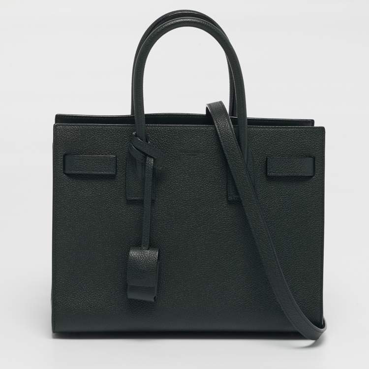 Pre Owned Saint Laurent Classic Sac De Jour Baby Dark Green Leather Tote