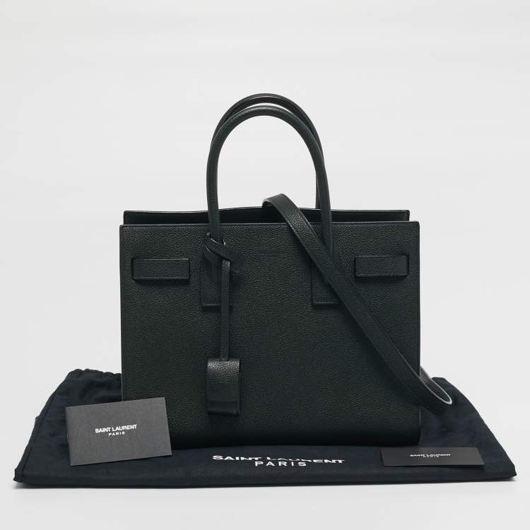 Pre Owned Saint Laurent Classic Sac De Jour Baby Dark Green Leather Tote
