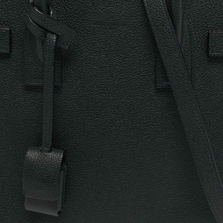 Pre Owned Saint Laurent Classic Sac De Jour Baby Dark Green Leather Tote