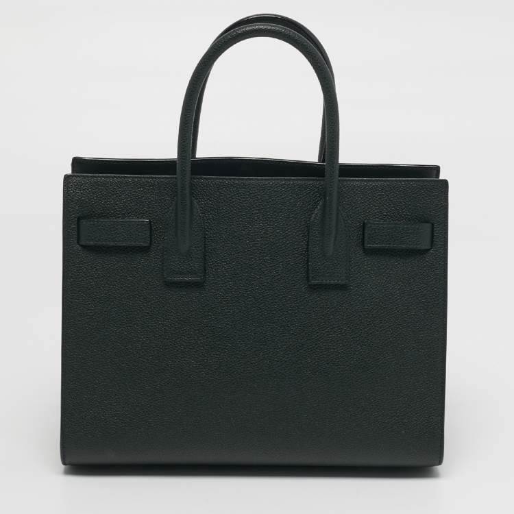 Pre Owned Saint Laurent Classic Sac De Jour Baby Dark Green Leather Tote