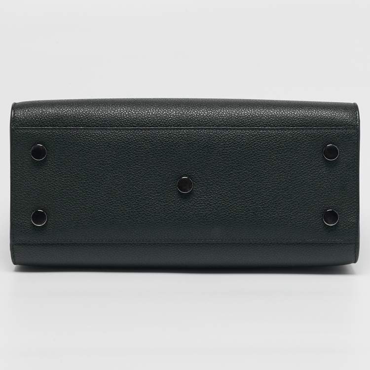 Pre Owned Saint Laurent Classic Sac De Jour Baby Dark Green Leather Tote