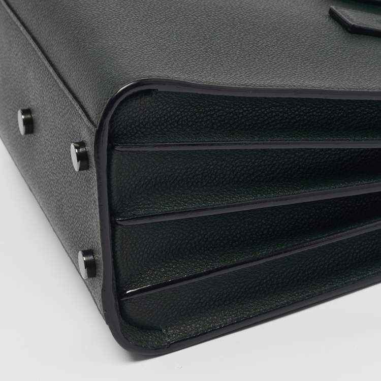 Pre Owned Saint Laurent Classic Sac De Jour Baby Dark Green Leather Tote