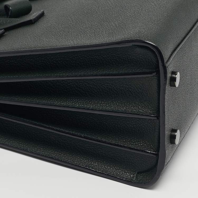 Pre Owned Saint Laurent Classic Sac De Jour Baby Dark Green Leather Tote