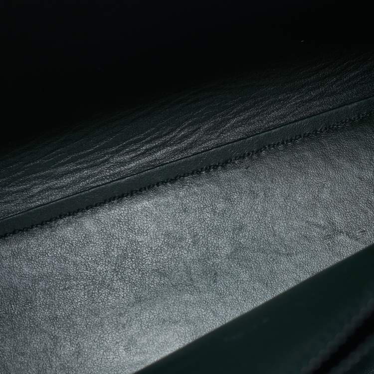 Pre Owned Saint Laurent Classic Sac De Jour Baby Dark Green Leather Tote