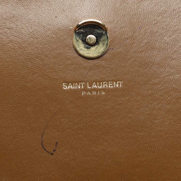 Pre Owned Saint Laurent Paris Kate Small Khaki Suede Shoulder Bag