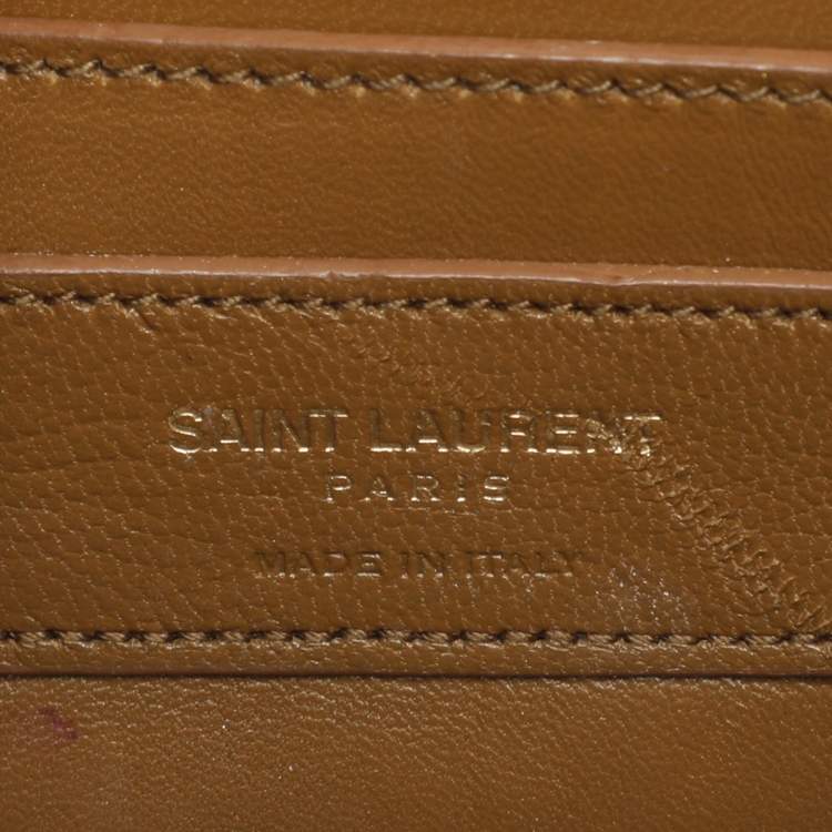 Pre Owned Saint Laurent Paris Kate Small Khaki Suede Shoulder Bag
