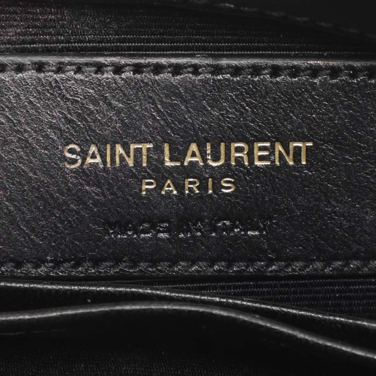 Pre Owned Saint Laurent Paris Monogram Baby Gold Leather and Sequins Shoulder Bag