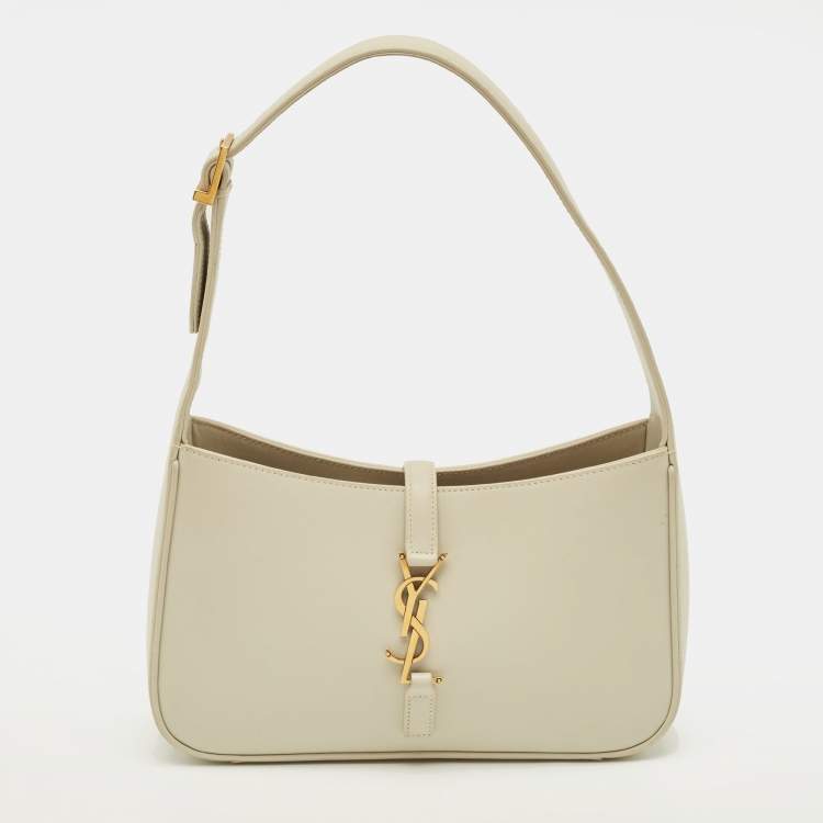 Pre Owned Saint Laurent LE 5 À 7 Ivory Leather Shoulder Bag