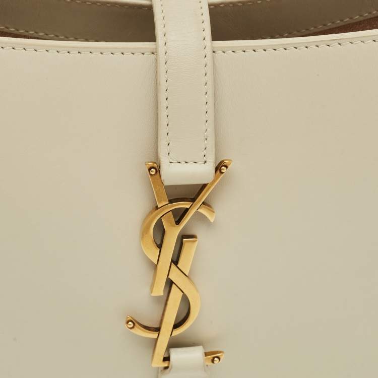 Pre Owned Saint Laurent LE 5 À 7 Ivory Leather Shoulder Bag