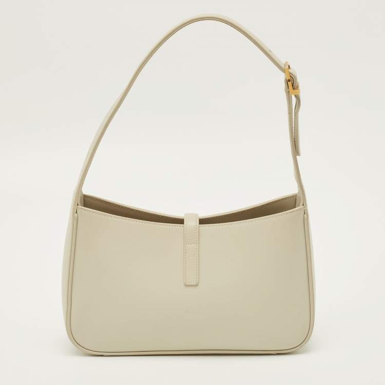 Pre Owned Saint Laurent LE 5 À 7 Ivory Leather Shoulder Bag