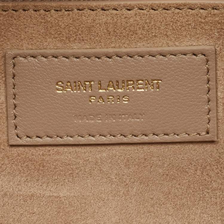 Pre Owned Saint Laurent LE 5 À 7 Ivory Leather Shoulder Bag