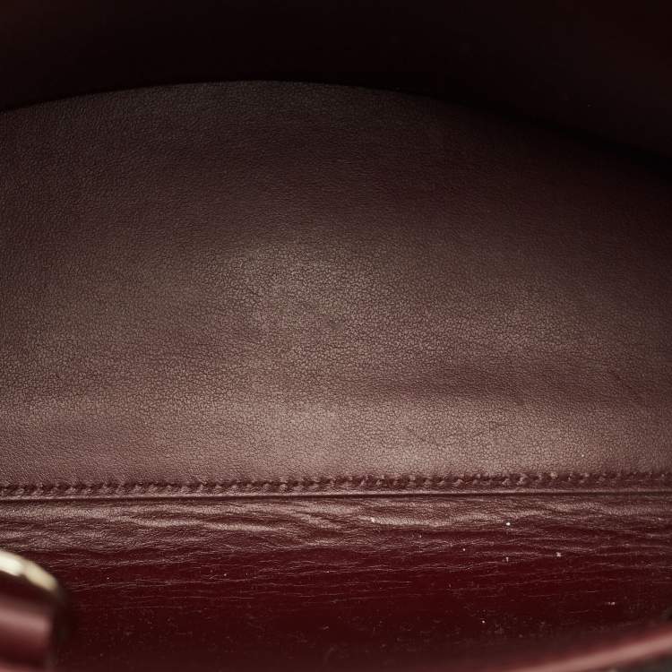 Pre Owned Saint Laurent Classic Sac De Jour Baby Dark Red Croc Embossed Leather Tote